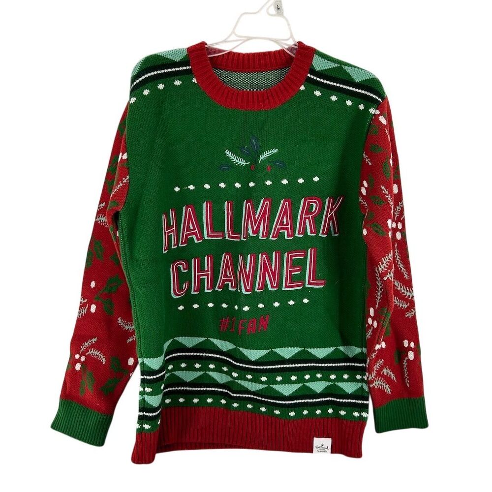 Hallmark Channel #1 Fan Ugly Christmas Sweater Unisex Large Multicolor